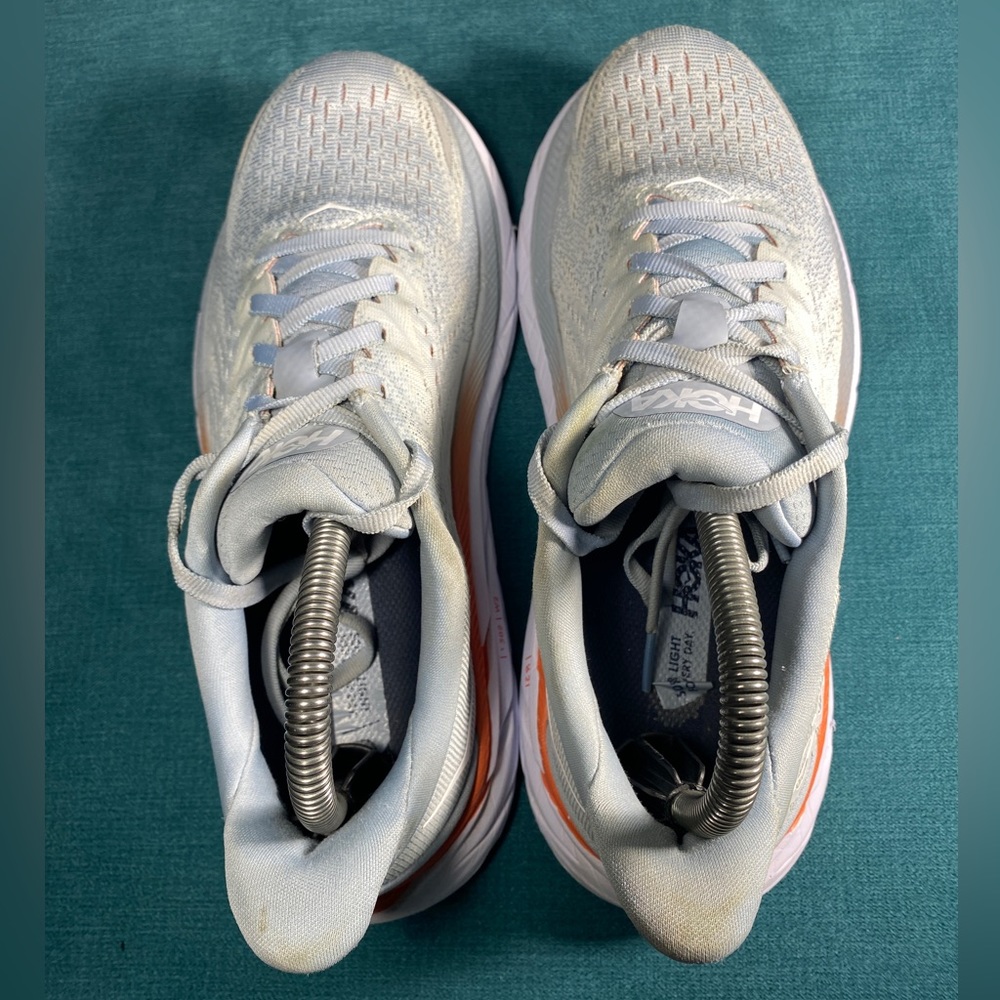 Hoka Athletic Shoes in Light Gray and Orange - Picture 6 of 8